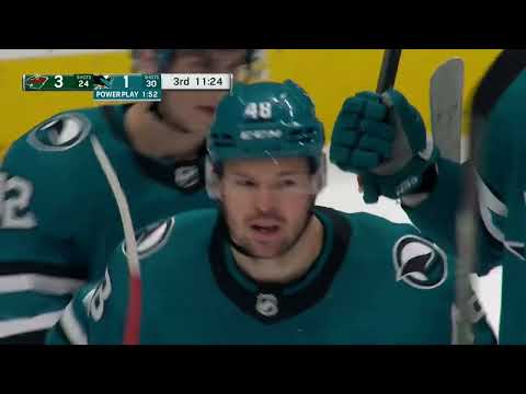 Alex Barabanov assists on Hertl's backhand goal vs Wild (11 mar 2023)