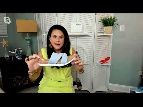 Clarks Cloudsteppers Linen Slide Sandals - Eliza Skip on QVC