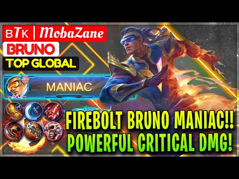 Firebolt Bruno MANIAC!! Powerful Critical DMG! [ Former Top Global Bruno ]  ʙTᴋ | MobaZane - MLBB
