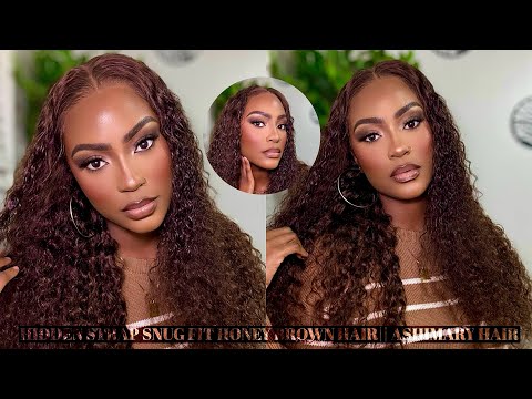 *Dont Miss* 360 Invisi- Strap Snug Fit Chocolate Brown Water Wave Wig Ft ASHIMARY HAIR