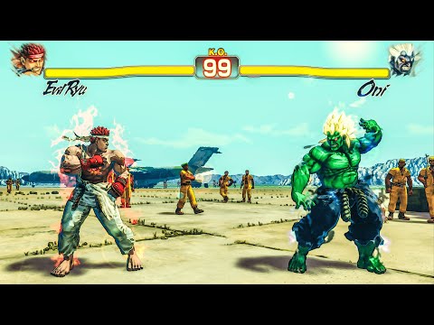 Super Street Fighter 4 | Evil Ryu vs Oni | PC Gameplay 4K