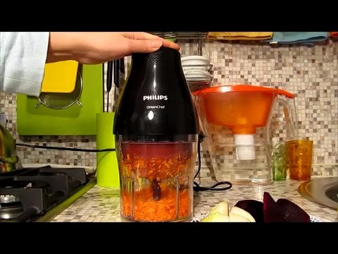 Электромельничка Philips HR2505 Onion Chef в работе / Philips Onion Chef Chopper HR2505 in work