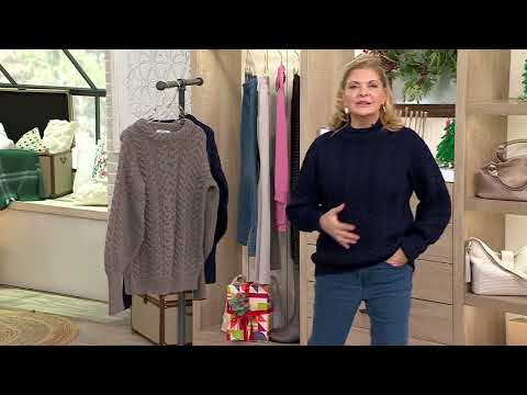 Aran Craft Merino Wool Pullover Cable Sweater on QVC