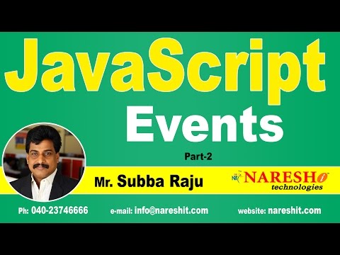 Events In Javascript Part 2 Javascript Tutorial Mr Subba Raju