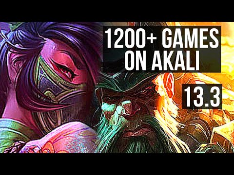AKALI vs GANGPLANK (TOP) | 3.6M mastery, 1200+ games, 7/1/2, Dominating | KR Master | 13.3