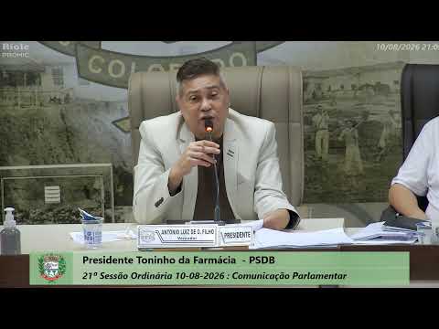 21ª SESSÃO ORDINÁRIA 10-08-2026