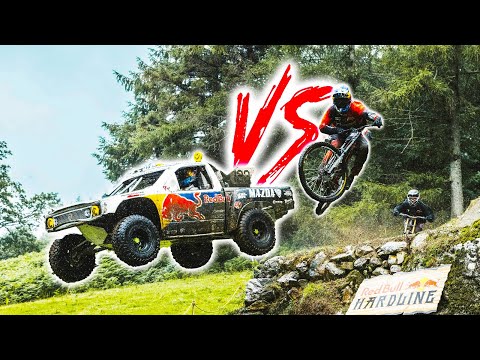 RED BULL RACE TRUCK vs FASTEST MOUNTAIN BIKE RIDER!!
