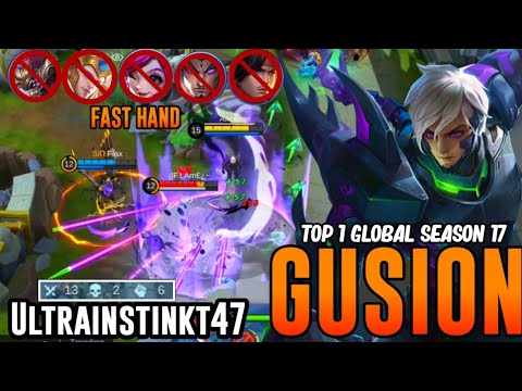 TOP 1 GLOBAL S17 GUSION Destroy New Hero Yu Zhong in Rank, Fast Hand! | Gusion Gameplay