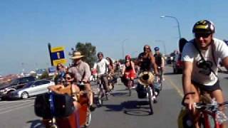 Heather Normandale from Stitchcraft sings in the Vancouver BC Canada Bicycle Music Festival
