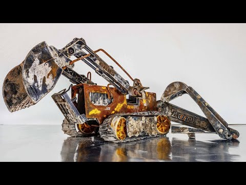 Restoration Tonka abandoned rusty dozer excavator model