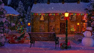 Beautiful Christmas Ambience: Snow Falling, Christmas Carols from Another Room