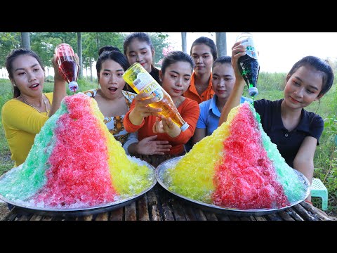 Shave Ice challenge cooking recipe and eating - Amazing video