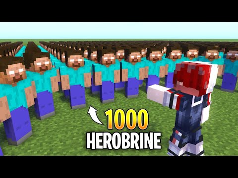 1000 Herobrine Vs Me in Minecraft...