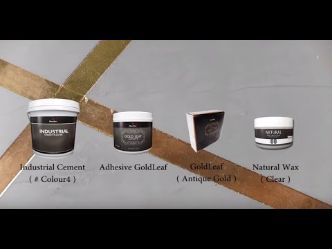 Macoavell - The Gold liner -  Industrial Cement plaster with Metal Gold Leaf Design