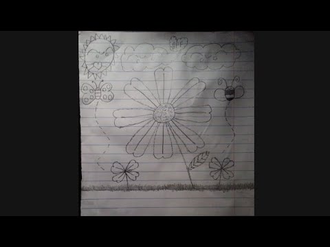 How to draw a simple flower drawing. It's very easy! 🌺🌼🌻