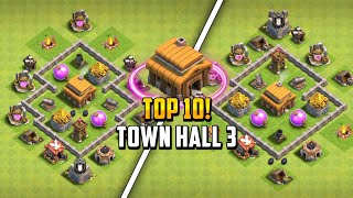 Top 10! Town hall 3 (Th3) Farming/Hybrid/War/Trophy Base Layout + Copy Link 2024 | Clash of Clans