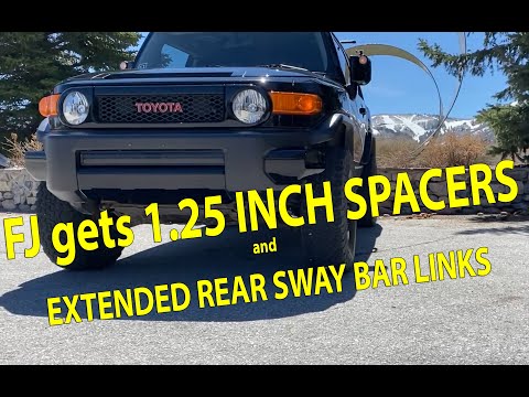 Top💯Mods🏅 FJ Cruiser Gets New 1.25" Wheel Spacers 👎Before & After👍 ➕ Extended Rear Sway Bar Links 4K