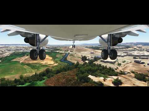 Aterrizando en Concepción con el río Biobio abajo 