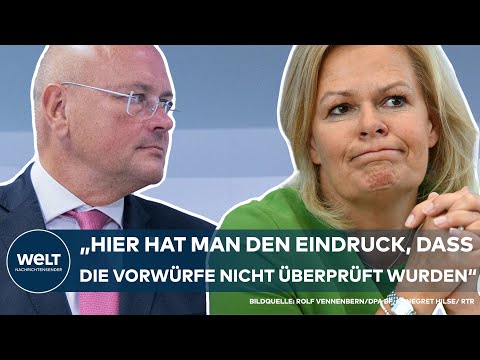 SCHÖNBOHM-AFFÄRE: Faeser in Kritik – Ex-Cybersicherheitschef unrechtmäßig gefeuert? | WELT Thema