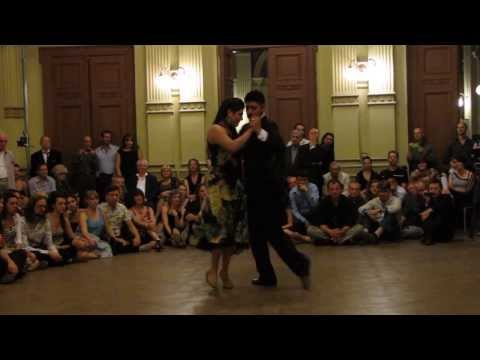  Sebastian Jimenez  and  Maria Ines Bogado  are  dancing  to  a  tango  at  Łódź Tango Salon Festival  in  2014