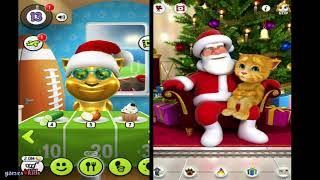 My Talking cat Tom and Talking Ginger Santa Claus