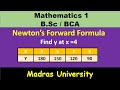 Newton S Forward Difference Problem 1 Mathematics 1 Madras University