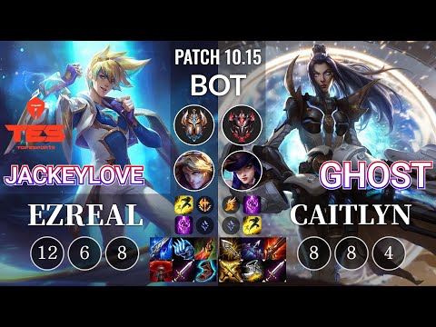 TES JackeyLove Ezreal vs Ghost Caitlyn Bot - KR Patch 10.15