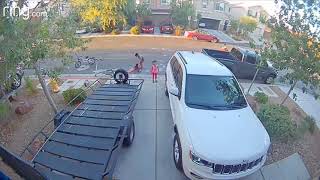 Boy rides hoverboard and crashes into truck
