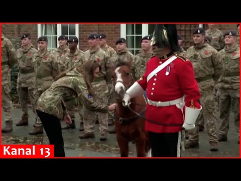 Camouflaged Princess Kate pays first QDG regiment visit as colonel-in-chief