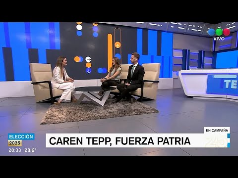 Caren Tepp en los estudios de Telefe Rosario