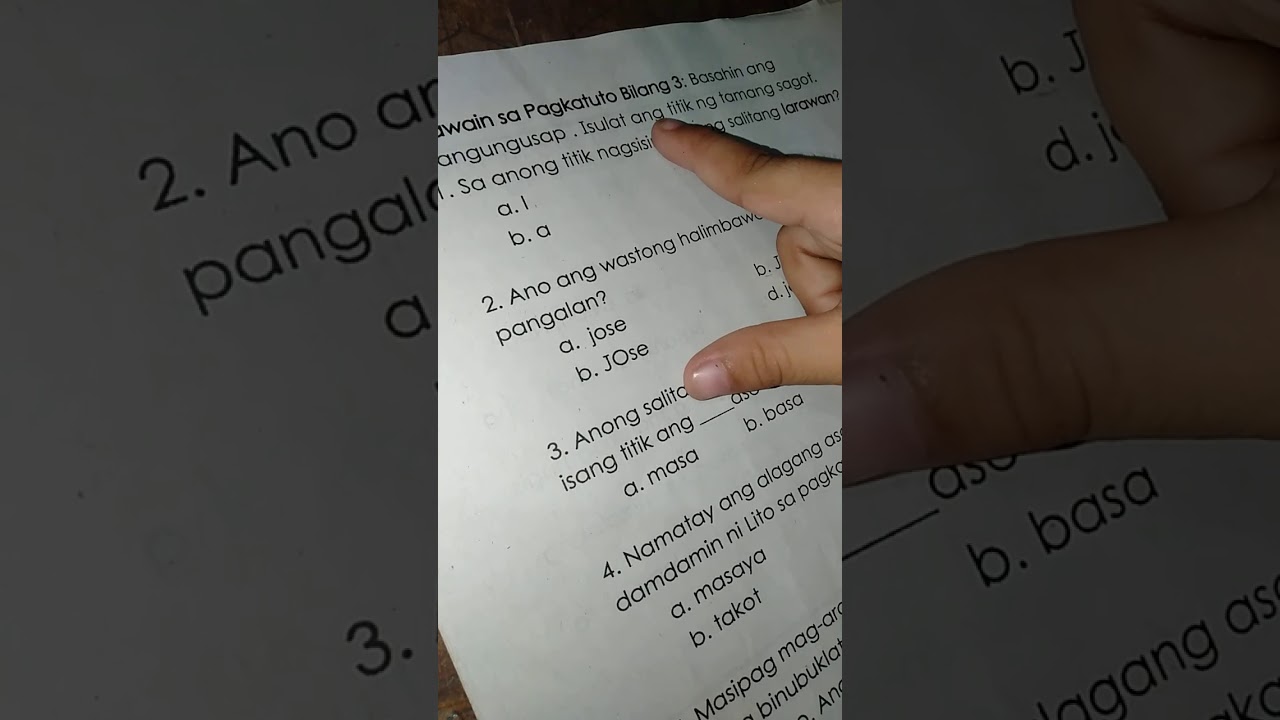 Putar video Isulat ang titik ng tamang sagot sekarang Isulat ang titik ng tamang sagot