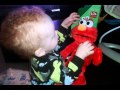 Blake With His LOL ELMO Gift From His Grandpa