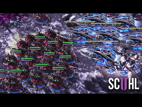 MASS QUEENS vs. LATE-GAME PROTOSS - Starcraft 2: Dark vs. Trap