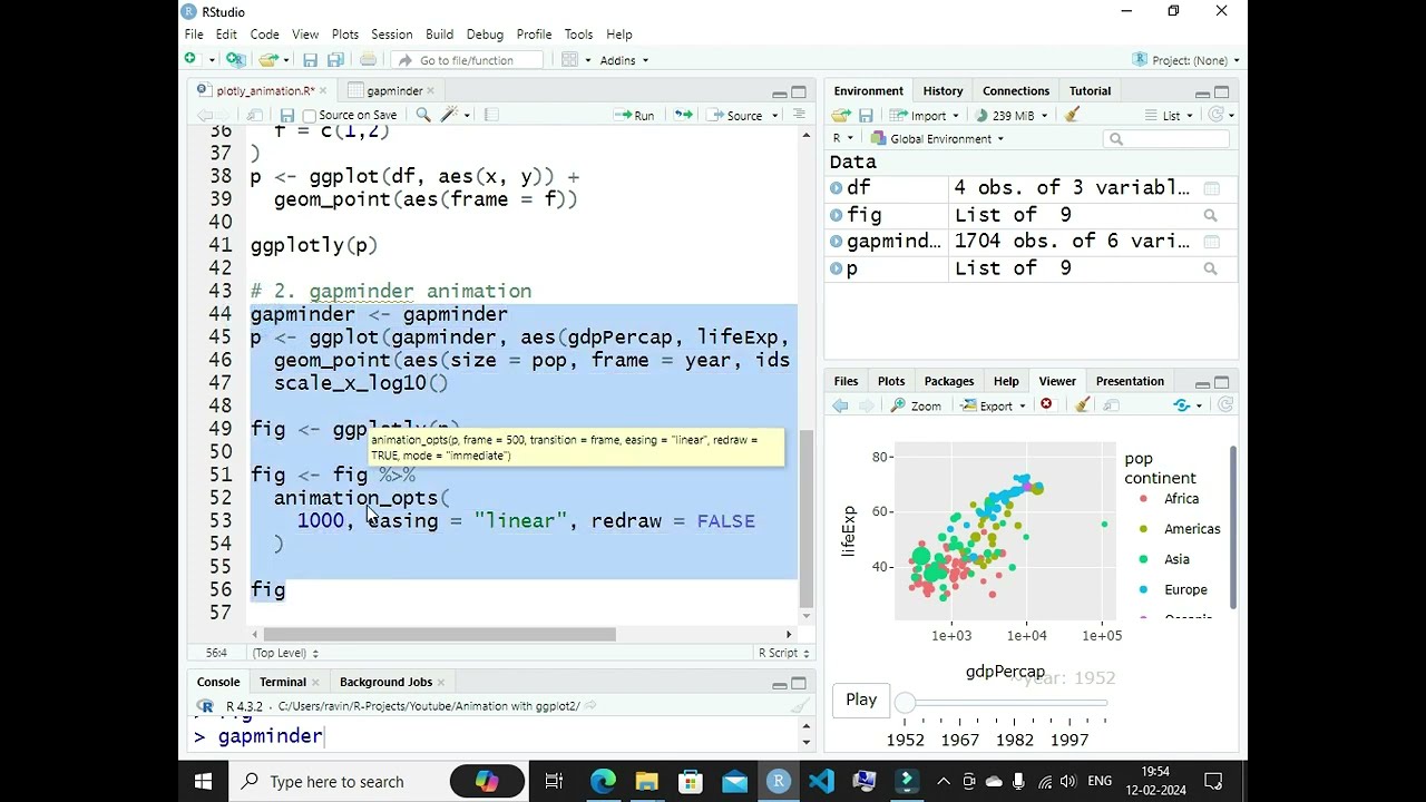 Animation in Plotly with ggplot2 syntax