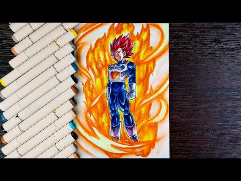 Drawing Vegeta God Among The Saiyans
