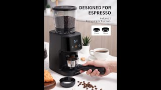 SHARDOR Coffee Grinder with Precision Electronic Timer, Conical Burr Electric Coffee Bean Grinder