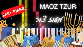 Maoz Tzur. מעוז צור. Hanukkah Hymn. Easy piano beginner tutorial