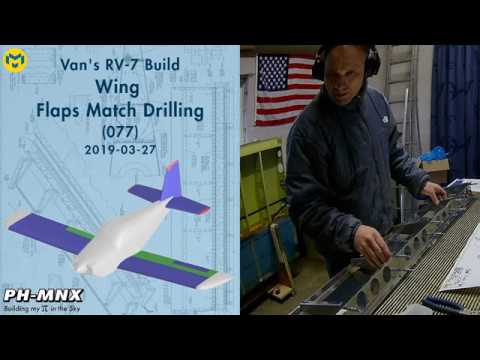 Van's RV-7 Build Wing Flaps Match Drilling (077)