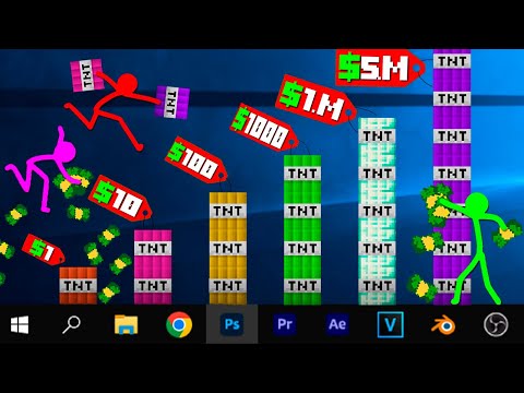 Stickman vs Minecraft Animation | ALL KINDS of Rainbow TNT | Stickman Cartoon Movie