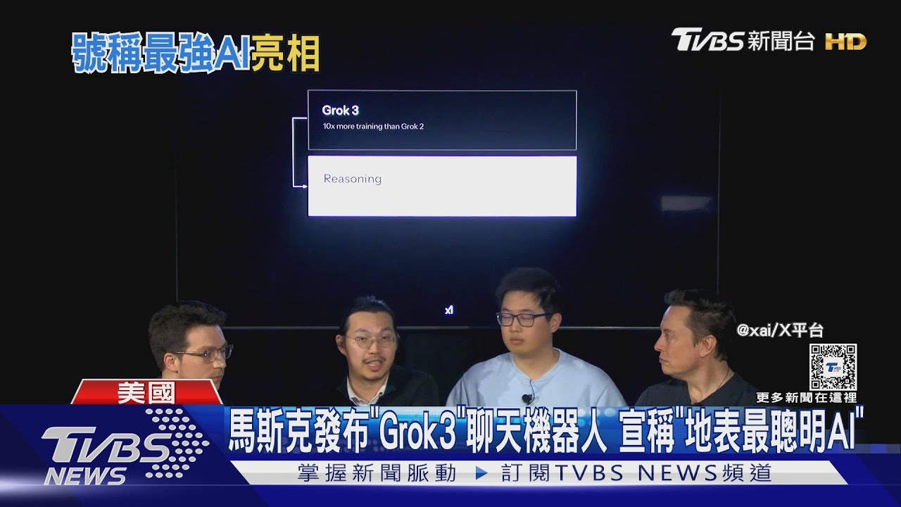 馬斯克發布「Grok3」聊天機器人 宣稱「地表最聰明AI」