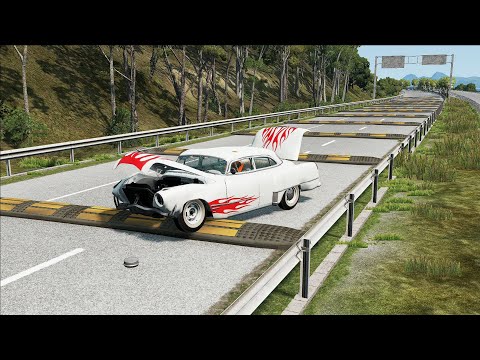Cars vs 100 Speed Bumps #2 – BeamNG Drive #beamngdrive #car #BeamngCrash #Cargame