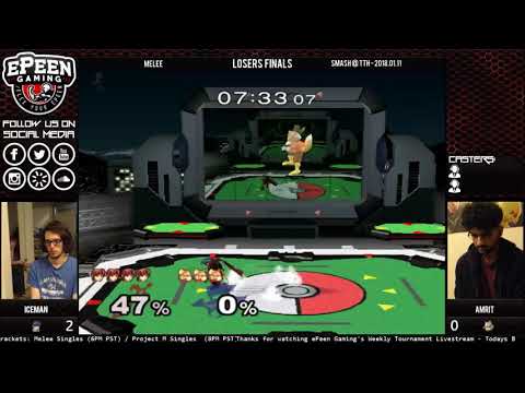 Smash @ TTH - Amrit (Fox) vs Iceman (Marth) - Melee (Losers Finals)