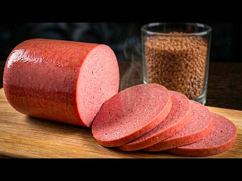 НИКТО НЕ ВЕРИТ из стакана ГРЕЧКИ Я СДЕЛАЛ 3 КГ КОЛБАСЫ! КОЛБАСА БЕЗ МЯСА, КОТОРАЯ ВКУСНЕЕ МЯСНОЙ!