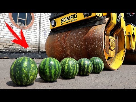 EXPERIMENT: ROAD ROLLER VS 5 WATERMELON