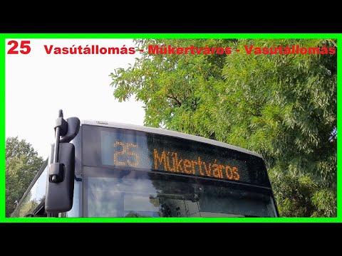 25-ös busz útvonala, Vasútállomás - Műkertváros - Vasútállomás