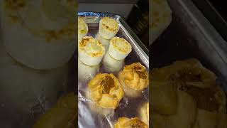 Omaha scalloped potatoes and caramel apple tartlets