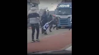 إسرائيليون في ميناء أسدود يعترضون المساعدات الإنسانية المتجهة إلى غزّة thumbnail