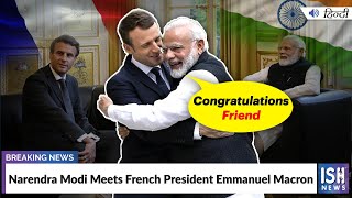 Narendra Modi Meets French President Emmanuel Macron.
