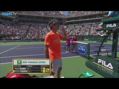 Roger Federer Blistering Backhands Hot Shots Indian Wells 2015 v. Raonic
