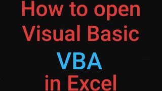 How to open VBA editor in Excel |How to start VBA editor in Excel | Open visual basic editor #Shorts